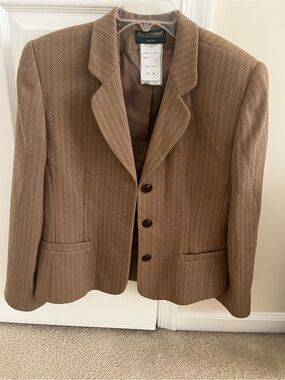 Harve Benard 100% Wool Women's Brown Herringbone Sport Coat